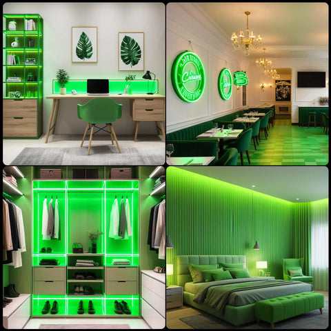 Green Led Neon Rope Light 17 Feet With 600 Diodes Dimmable Flexible Silicone Strips Waterproof Indoor Outdoor Accent Lighting Slap It On Any Wall For Bedroom Kitchen Backyard Chill Vibes Fresh Glow Setup