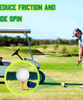 Golfer using 600 Piece Bulk Wooden Golf Tees Set In Bright Multicolor, 3 Sizes 3-1/4 In, 2-3/4 In, 2-1/8 In on a green course