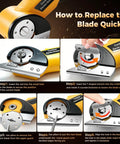 How to replace the blade for Super Snazzy Cordless Electric Box Cutter with detailed steps and blade installation guide.