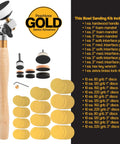 Pro Grade Bowl Sander Tool Kit For Woodturning with discs, mandrels, and hardwood handle shown