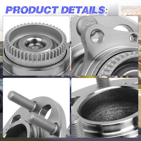 Detailed view of Beefed Up Rear Wheel Hub Bearing Assembly For Elantra 2011 2012 2013 2014 2015 2016 2017 2018 Elantra Coupe Elantra GT Veloster Forte Forte Koup Forte5 Replacement Part 527103X000 FWD Only, showing metal construction and bolt details.