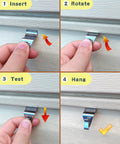 Vinyl Siding Hooks 20 Pack Heavy Duty Siding Clips installation steps for outdoor decor hanging on patio, no holes required.