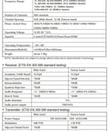 Specifications sheet for Car Mobile Transceiver 60W VHF 2M Ham Radio With USB Programming Cable BeefedUp Power 144 148 MHz TX 136 174 MHz RX