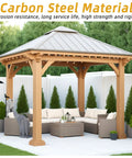 Six Pack 4 By 4 By 3 Eighths Heavy Duty Steel Corner Brackets L Shaped Right Angle Mounts For Deck And Shed Build Out Top Shelf Rust Proof Carbon Steel Frame Hardware used in outdoor gazebo structure.