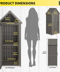 Product dimensions for All Weather Outdoor Resin Storage Cabinet With Removable Shelves Lock Ring and Reinforced Floor