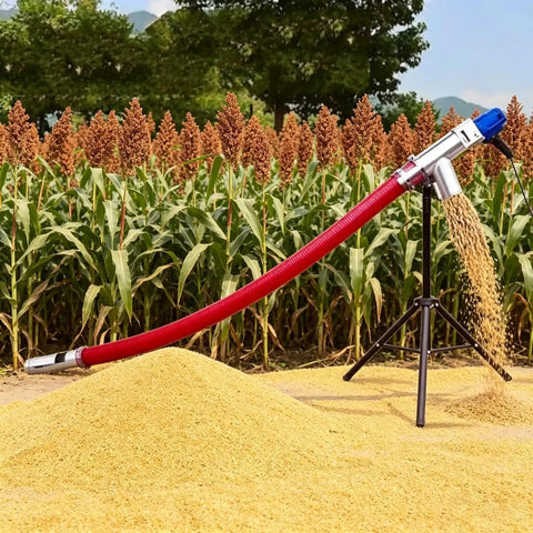 Beast Grain Conveyor System With High Suction Auger Screw Feeder 2000W 1.5M Reach Ideal For Home And Farm Transporting Grain Cement And Sand For Fast Home And Farm Jobs in field