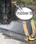 High elastic pneumatic rubber tire and heavy duty steel brackets for Hardcore Heavy Duty Pneumatic Rubber Caster Wheels 2 Pack.