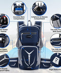 Hydration Backpack With 3L Bladder 18L Leakproof Daypack showing compartments for trail running and outdoor sports