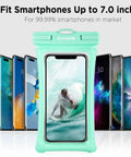 Floatable Waterproof Phone Pouch 2 Pack For Up To 7.0 Inch Devices IPX8 Seal With Easy Snap Lock Keeps Your Phone Safe From Water Snow Dirt