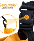 Secure buckle detail of Pro Grade Janitorial Bundle With Heavy Duty Trash Can Caddy Bag And Expandable Closed For Cleaning Sign Durable Vinyl Organizer For Custodians Restrooms And Commercial Spaces Fits 32 To 55 Gallon Cans Trilingual Safety Sign Included
