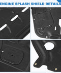 Dang Tough Engine Splash Shield For Kia K5 2021 To 2025 showing details of thick plastic construction and mounting locations.