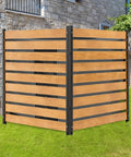 Privacy Screen Fence Outdoor Two Panels 48 Inch Wide 48 Inch High Wood Enclosure For Air Conditioner in garden setting