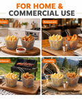 24 Pack Mini Square Fry Baskets Stainless Steel Mesh Holders with Heat Resistant Handles for Crispy Fries, Kitchen Restaurant Barbecue Use