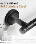 Matte Black Towel Bar 36 Inch Stainless Steel SUS304 Wall Mount Rustproof Bathroom Shower Towel Rack Holder Screw Mounted
