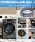 Front Load Washer Door Boot Gasket Replacement For Leaks And Odors installation steps and product image