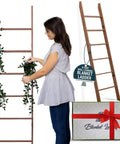 5 Foot 8 Inch Blanket Ladder For Living Room And Bedroom With 6 Tiers Wall Leaning Laminate No Snag Construction Brown Rustic