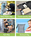 Two Pack 16x20 Inch Wet Dry Bags Waterproof For Swimwear Towels And Dirty Clothes Beach And Gym Organizer used in various settings