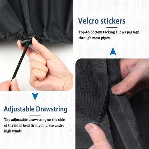 Water Softener Cover 600D Waterproof Oxford Cloth Built Tough Outdoor All Weather Protection Grey 64in H x 40in W x 16in D focus on adjustable drawstring and Velcro stickers