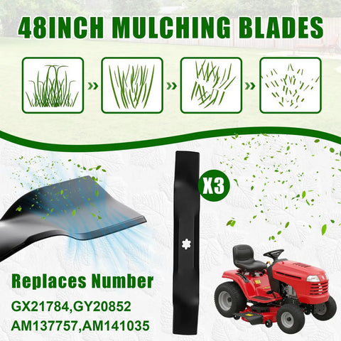 Lawnmower Tune Up Kit For D Series Compatible With D140 D150 D160 L120 L130 La140 La145 showing 48 inch mulching blades