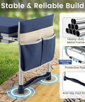 Side view of Two In One Garden Kneeler And Seat Grab And Go Foldable with detachable tool pouch, heavy duty steel frame, and EVA pad.