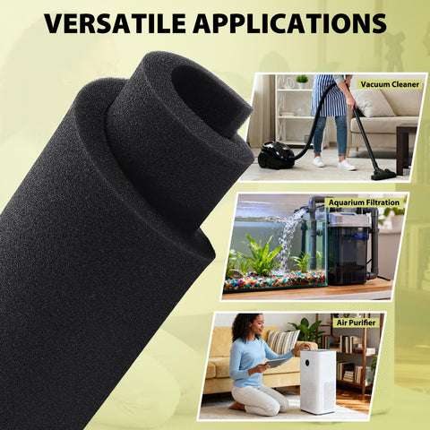 60 PPI Coarse Polyurethane Foam Filter Sheet Go To Washable And Reusable Cut To Size 18x12x0.6 Inches with versatile applications.