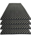 Four Pack 48 Inch By 24 Inch By 2 Inch Egg Crate Acoustic Foam Panels For Studio Vibe And Home Recording, High Density Fireproof Noise Canceling Wall Foam Black
