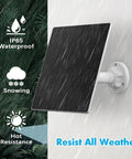 Outdoor Solar Panel Charger For Security Cameras, 5W Solar Panel Kit, IP65 Waterproof wall-mounted under rain and snow