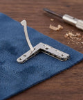 92 Degree Quadrant Hinges Set 20 PCS Iron Case Replacement Hinges on blue cloth, wooden box hardware, 31x36mm