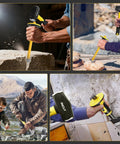 8 Piece Rock Hounding Gear Kit With 3lb Sledge And 32oz Rock Hammer in use for geology and masonry work