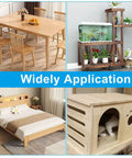 Various wooden furniture showcasing Six Pack Mending Plates 1.57 by 3.15 Inch Black Stainless Steel Flat Brackets applications