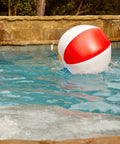 Inflatable Beach Ball For Pool Parties And Beach Day Fun, Colorful Classic Printed Design, 24 Inch Medium Size, Kid Friendly Pool Toy in water