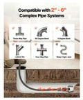 Heavy Duty Auto Feed Drain Cleaner Machine With 100 Ft Steel Cable compatible with various pipe systems for two to six inch drains.