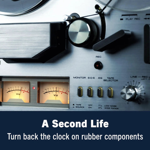 MG Chemicals 408C Rubber Renue Rejuvenates And Restores Rubber Belts, Platens And Rollers, Rubs Off Oxidation, Conditions, Softens Tacky Rubber And Keeps Parts Flexible And Ready To Roll, Easy Cloth Or Brush Application, 125mL on tape deck