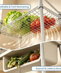 4 Tier Adjustable Wire Shelving Rack Built Tough As Nails For Ridiculously Sturdy Versatile Indoor Storage and Game Changing Heavy Duty Load Bearing Power with tomatoes and lettuce.