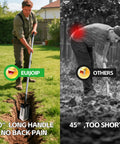 Go-To Heavy Duty Trench Shovel With A 4 Inch V Shape Blade Narrow Spade For Precision Digging Edging And Entrenching 60 Inch Adjustable Long Handle And Foot Pedal Professional Grade Garden And Landscaping Tool showing ease of use
