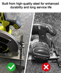 Pro Grade Edge Rip Guide For Circular Saw With Low Friction Tracks and Twist Lock Knobs shown with high-quality steel for durability.