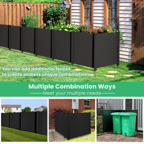 Two Panels Outdoor Privacy Screen For No Fuss Setup 48 Inch By 48 Inch Fence For Air Conditioner And Trash Can Enclosure PP Vinyl Decor