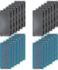 Double Sided PCB Board Prototype Kit 24 Pieces 3x7 cm Universal Printed Circuit Boards For DIY Soldering And Electronic Projects Two Color Black And Blue Random Color Mix, showing black and blue boards.