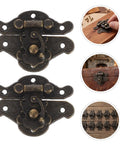 Old School Retro Decorative Jewelry Box Hasp Latch With Screws Zinc Alloy Antique shown with DIY applications