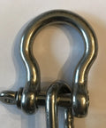 Heavy Duty Marine Grade 316 Stainless Steel Anchor Chain Four Feet Long Corrosion Resistant Boat Rode Kit With Beefy Bow Shackles close-up of shackle