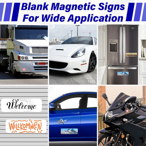 Custom Car Magnet Sheets 12 Inch By 4 Inch Flexible Blank Bumper Magnets For Cars on vehicles and appliances
