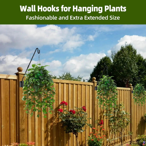 Heavy Duty Wall Mounted Deck Hook For Outdoor Plant Hangers Bird Feeders And Lanterns With 360 Degree Rotating Pole And Extended Arm Rust Resistant Sturdy Metal Bracket For Flower Baskets And More