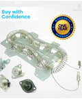 All In One Dryer Heating Element Kit For Samsung And Whirlpool Complete Heater Assembly With Thermostats components shown.