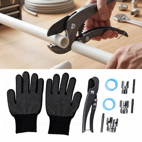 Effortless Pipe Threading Set For PVC Fittings And Faucets Internal And External Thread Tools Carbon Steel Build Handles One Half