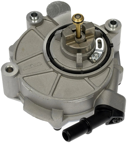 Dorman 904-858 vacuum pump for Ford/Lincoln, gray aluminum housing with brass shaft, front view