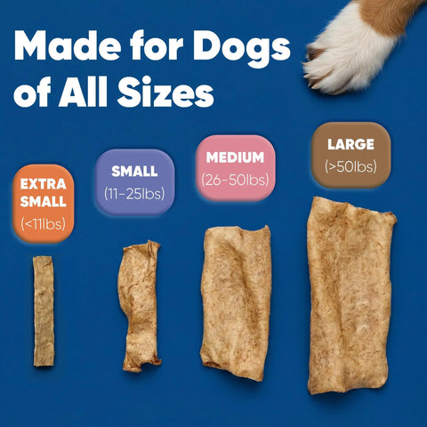 Dog Dental Chews For Small Pups, Enzymatic Formula For Plaque And Tartar Control, various sizes shown with dog paw