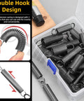 36 Piece Extension Spring Set In 12 Sizes Carbon Steel Small Springs for furniture mechanisms in storage box with double hook design.