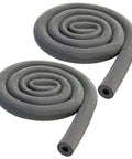 Two coiled sections of Pipe Insulation Tubing 1 Inch By 3 Eighth Inch Heat Preservation Insulated 6 Foot Length Two Handle Grips All Black.