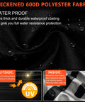 Close-up of waterproof 600D polyester fabric with water droplets for Rain Covered Bike Storage Tent For 2 To 3 Bikes Outdoor