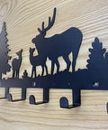 Heavy Duty Wall Mount Coat Hooks Zero Hassle Black Metal Key Hanger Rack For Entryway Bathroom Living Room Organization with deer design